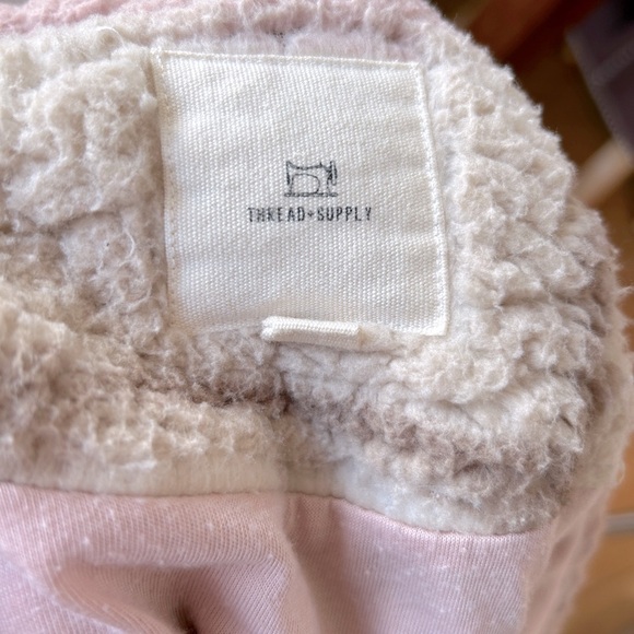 Thread + Supply Dusty Rose Plaid Fleece Pullover Women’s Size XS - Picture 8 of 9